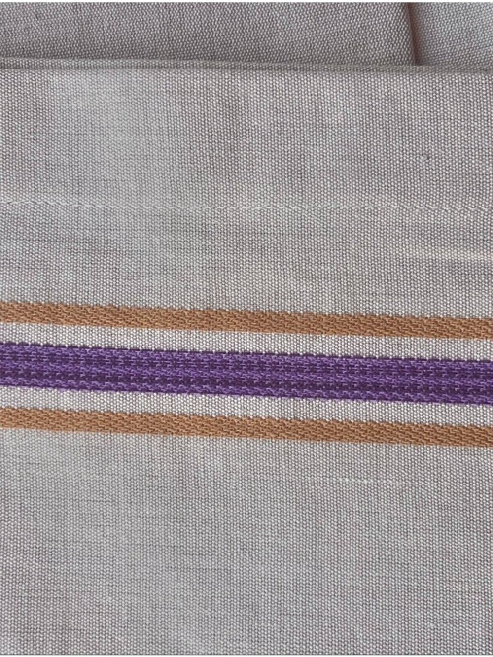 Crate & Barrel Riviera Napkin Set of 8  Beige Purple & Orange Stripes Cotton - Picture 6 of 11